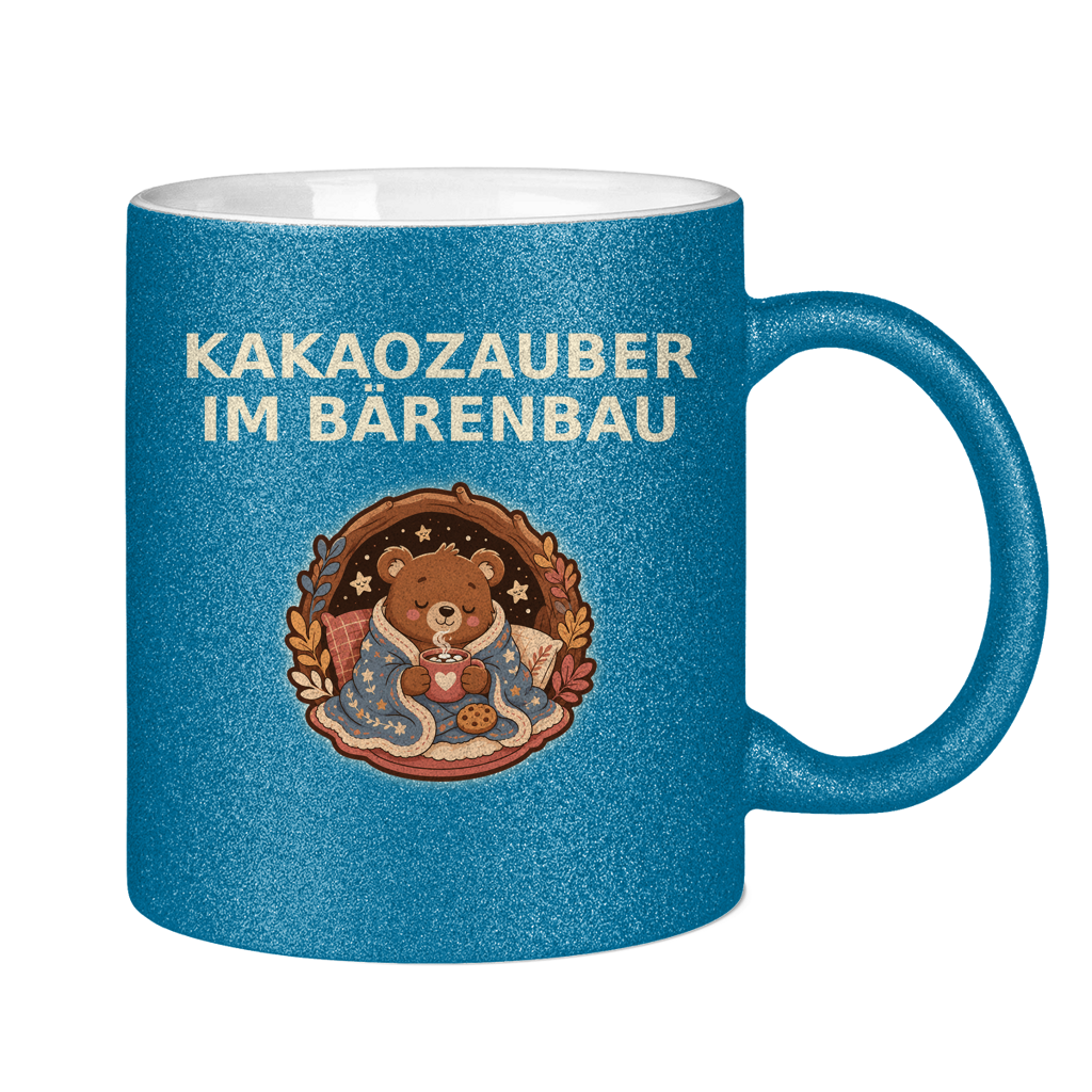 Glitzertasse Kakaozauber im Bärenbau Glitzer