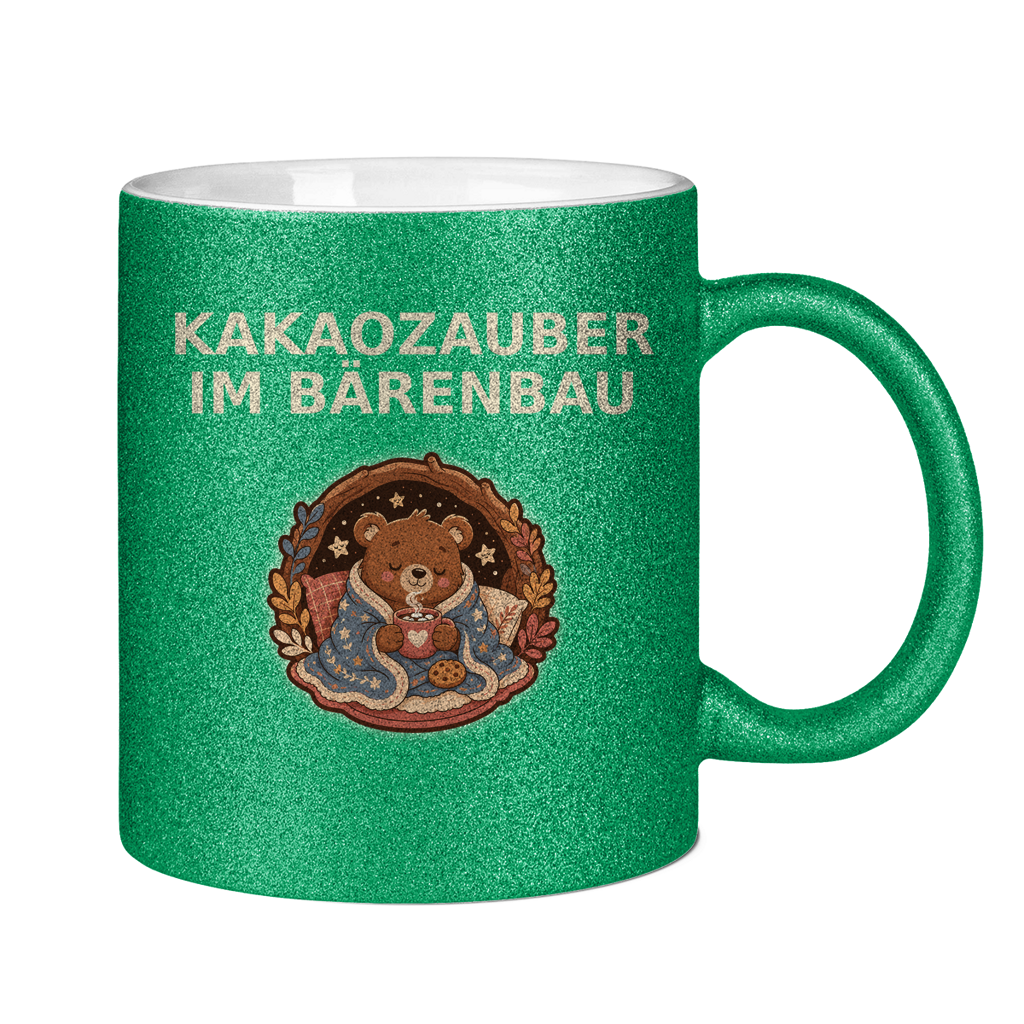 Glitzertasse Kakaozauber im Bärenbau Glitzer