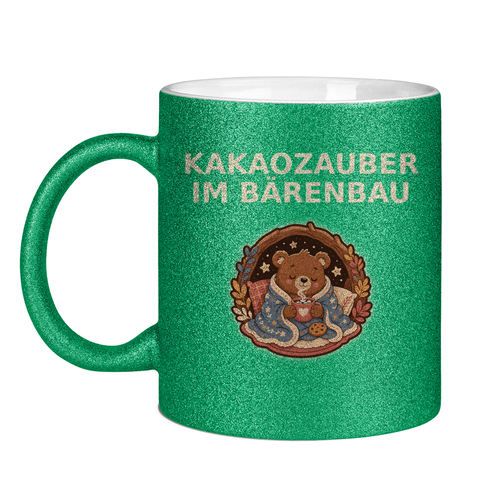 Glitzertasse Kakaozauber im Bärenbau Glitzer