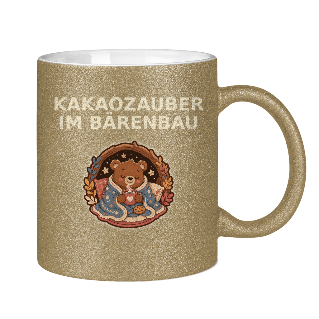 Glitzertasse Kakaozauber im Bärenbau Glitzer