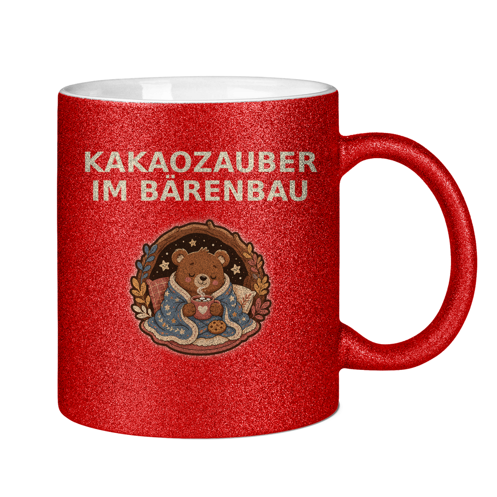 Glitzertasse Kakaozauber im Bärenbau Glitzer