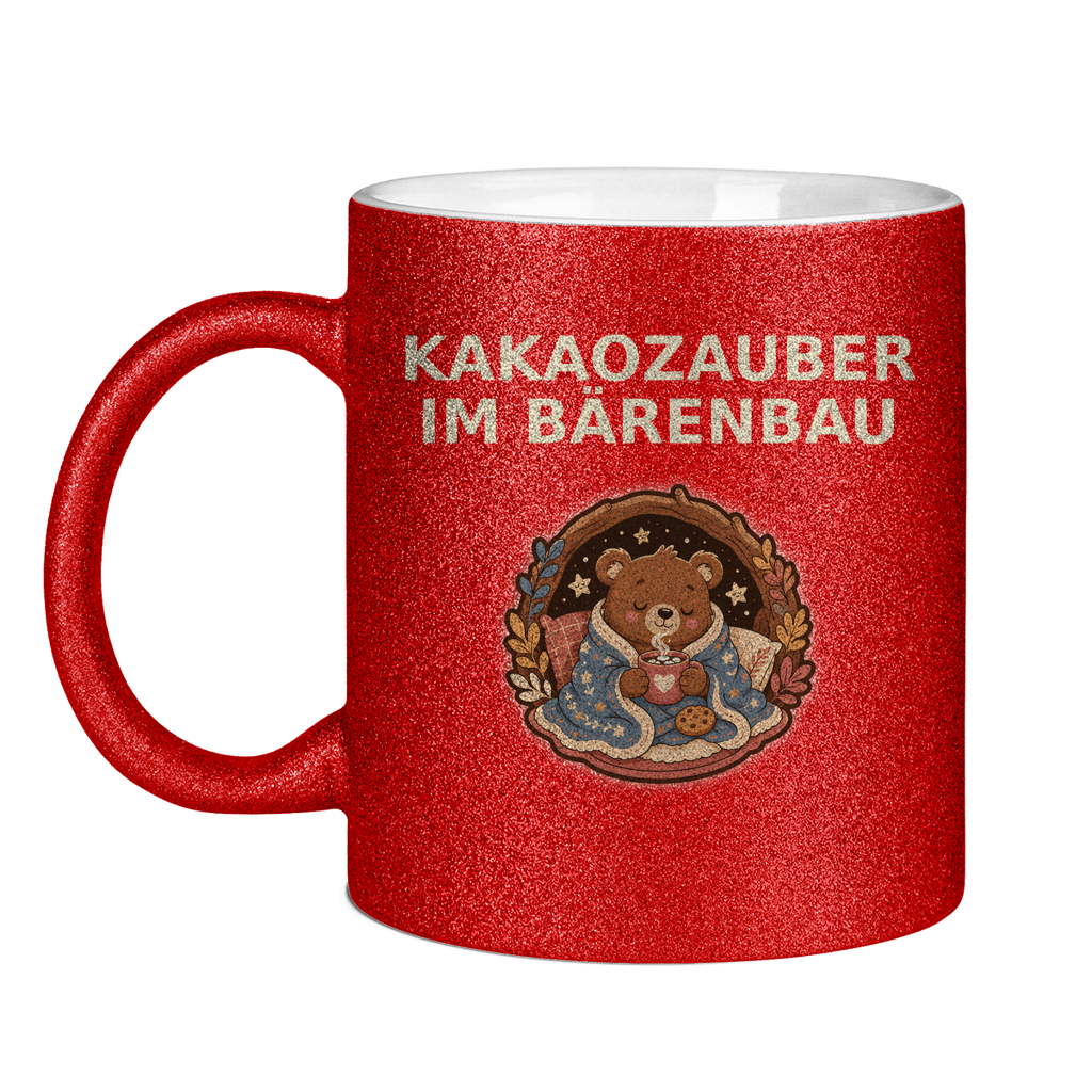 Glitzertasse Kakaozauber im Bärenbau Glitzer