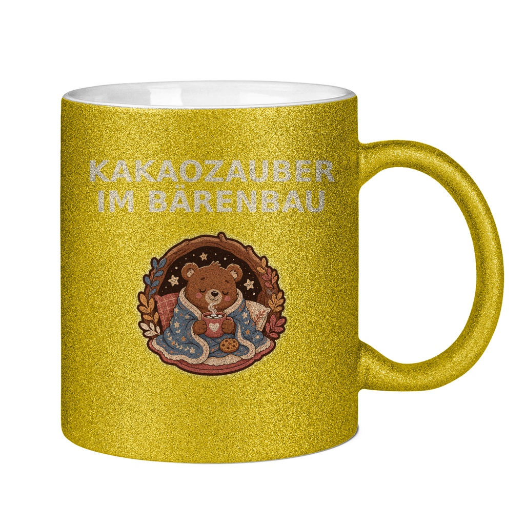Glitzertasse Kakaozauber im Bärenbau Glitzer