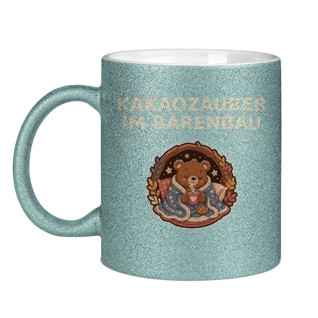 Glitzertasse Kakaozauber im Bärenbau Glitzer