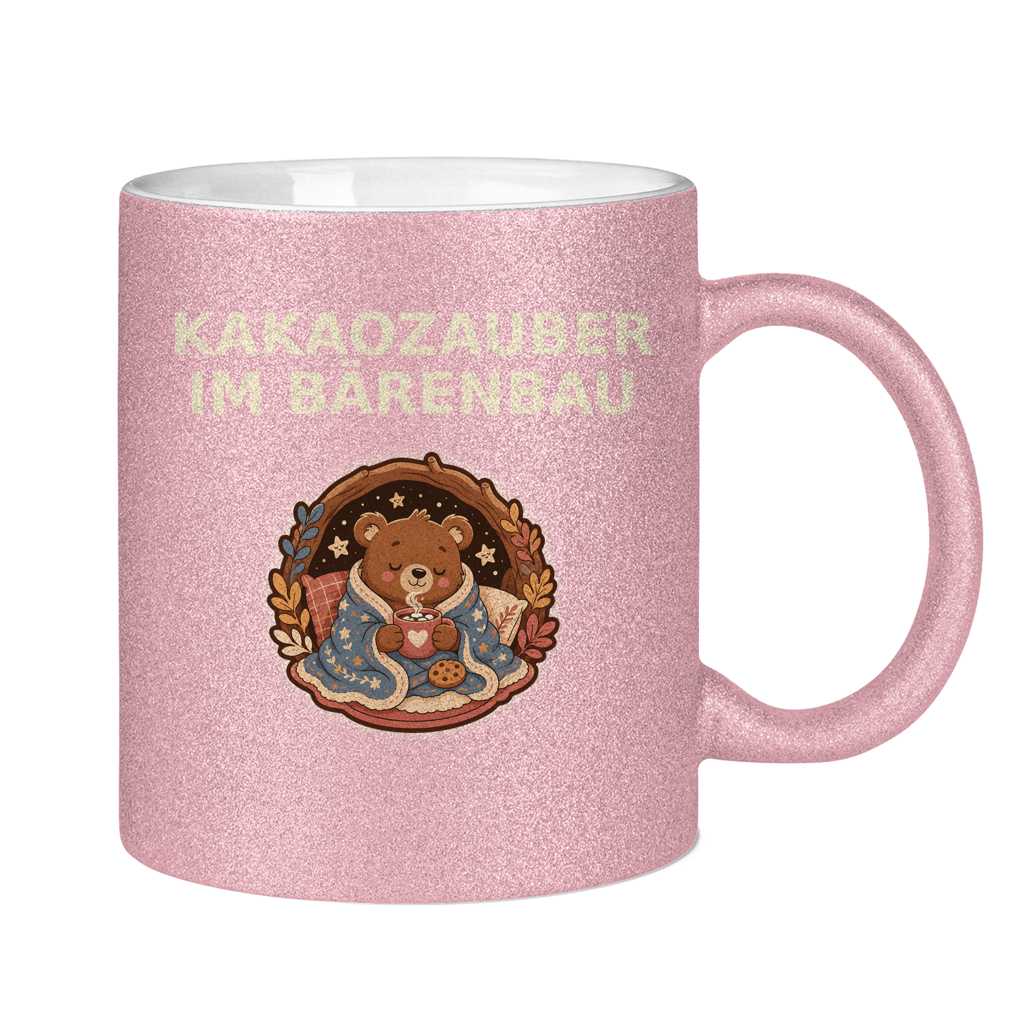 Glitzertasse Kakaozauber im Bärenbau Glitzer