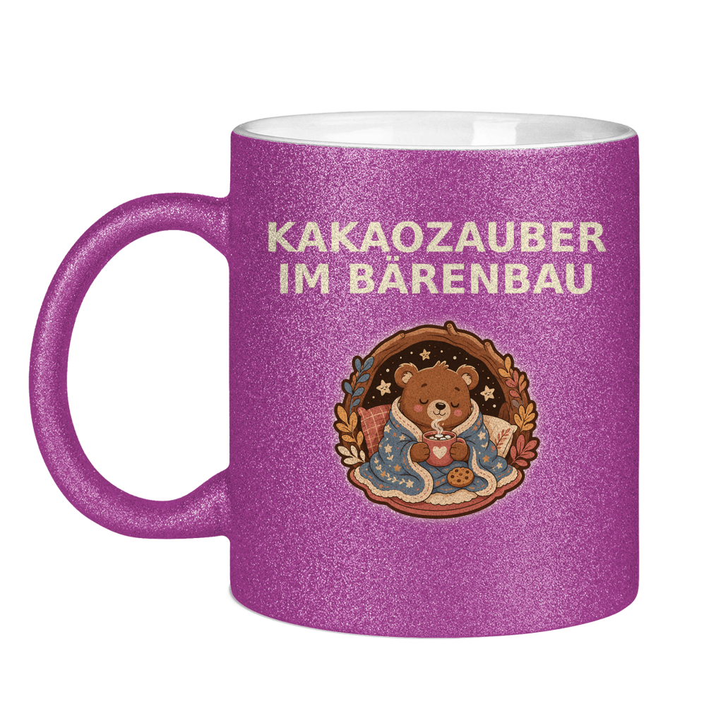 Glitzertasse Kakaozauber im Bärenbau Glitzer