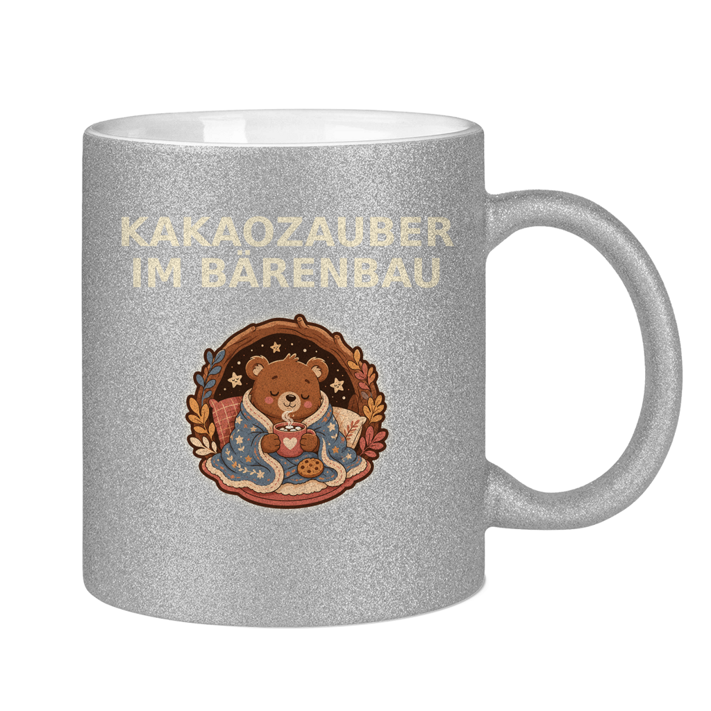 Glitzertasse Kakaozauber im Bärenbau Glitzer