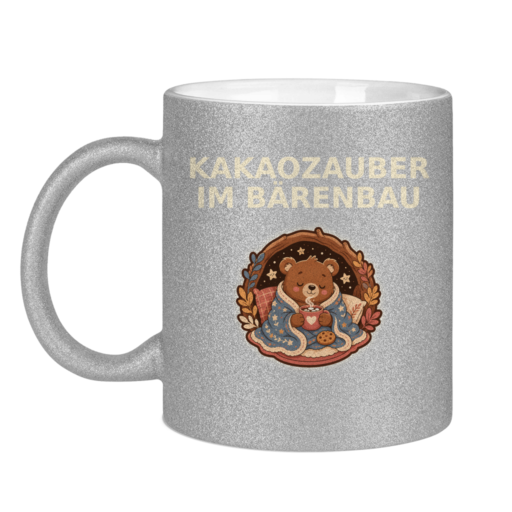 Glitzertasse Kakaozauber im Bärenbau Glitzer