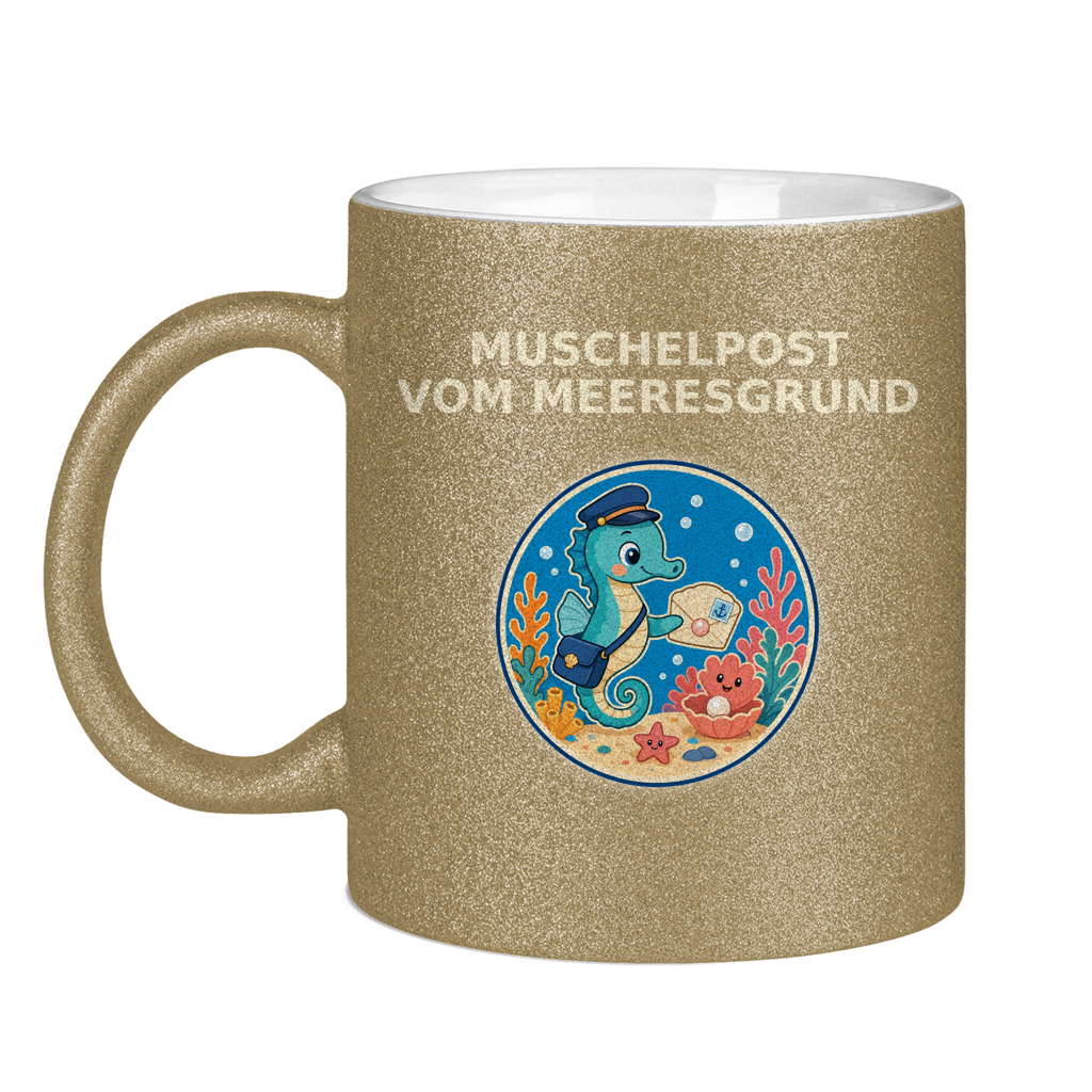 Glitzertasse Muschelpost vom Meeresgrund Pano
