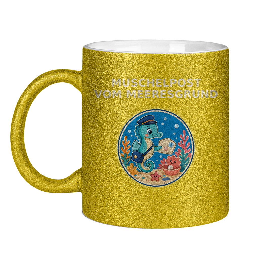 Glitzertasse Muschelpost vom Meeresgrund Pano