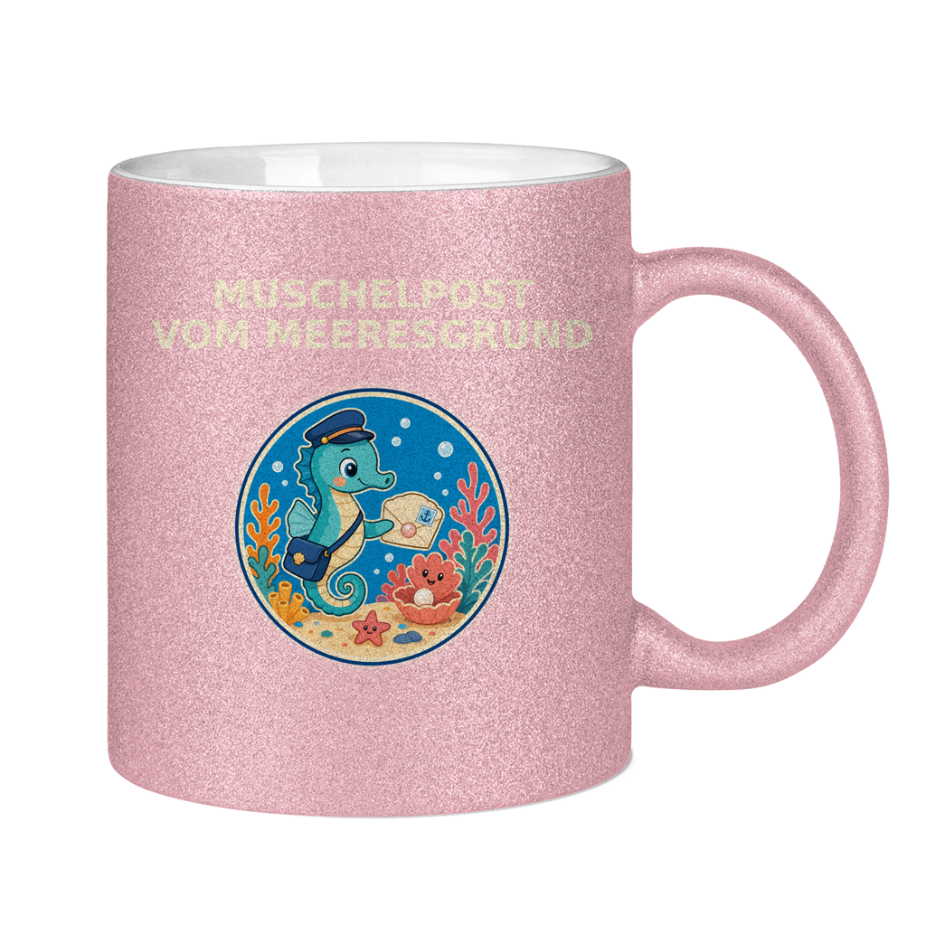 Glitzertasse Muschelpost vom Meeresgrund Pano