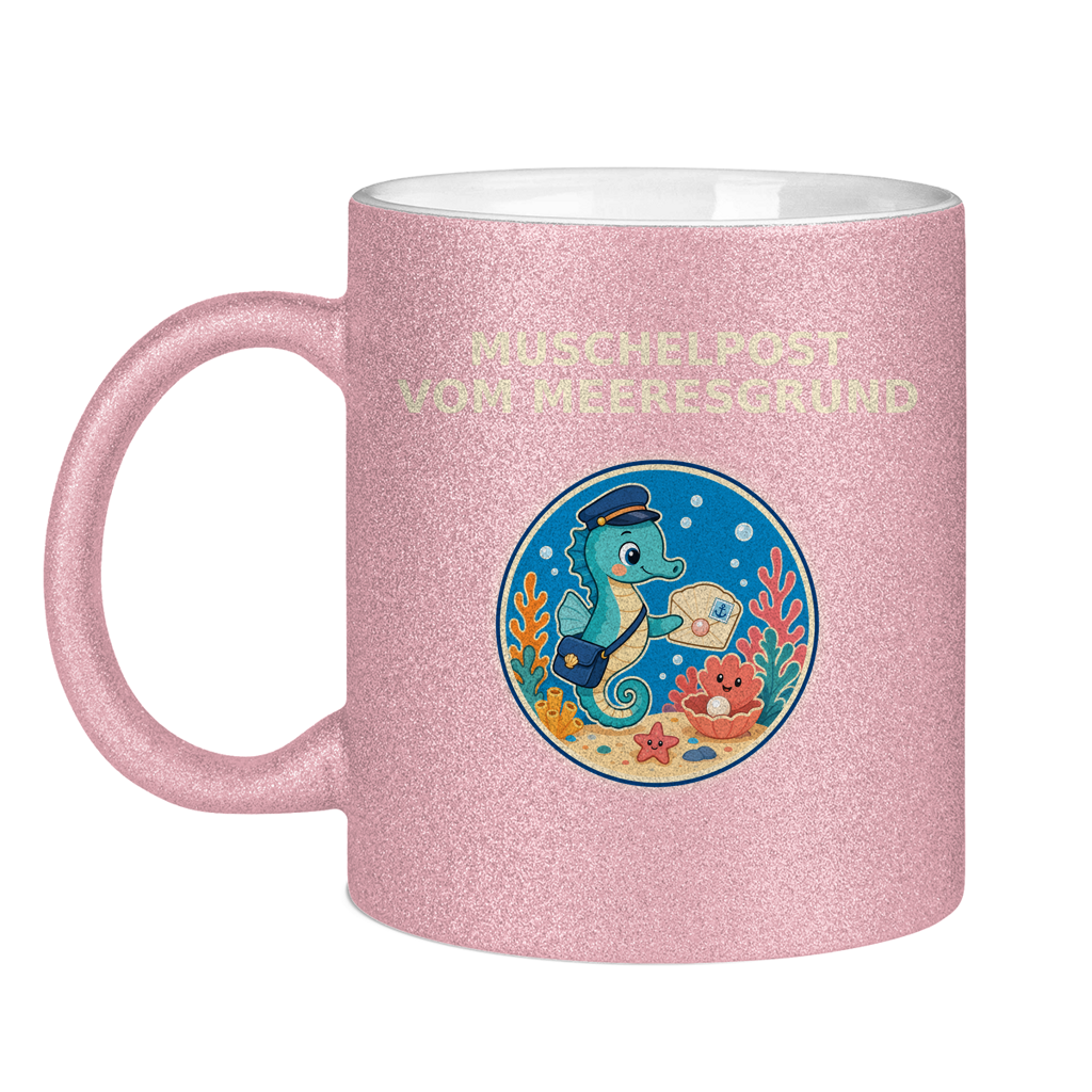 Glitzertasse Muschelpost vom Meeresgrund Pano