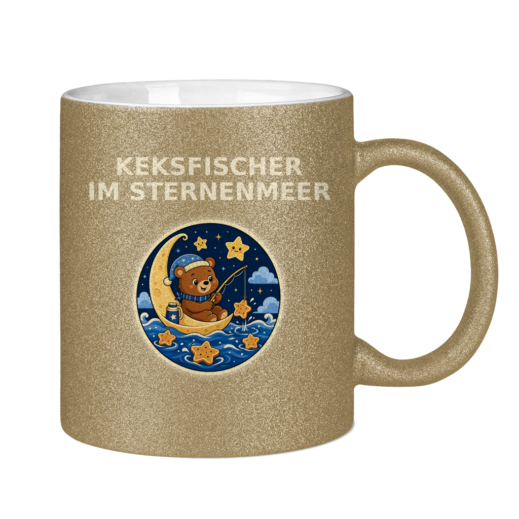 Glitzertasse Keksefischer im Sternenmeer Glitzer