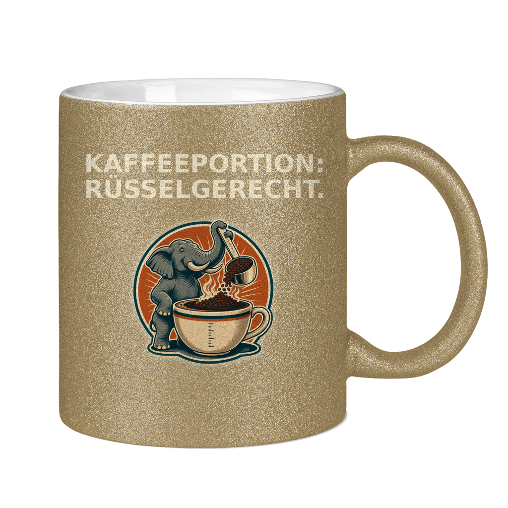 Glitzertasse Kaffeeportion Rüsselgerecht Glitzer