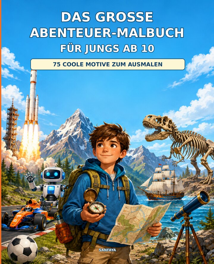 Cover von Das große Abenteuer-Malbuch für Jungs ab 10