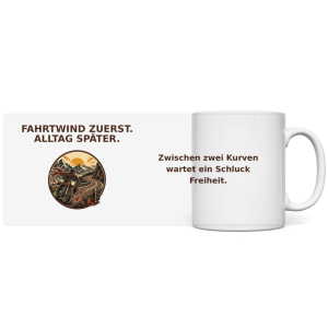 Panorama Tasse Fahrtwind zuerst Alltag später Pano