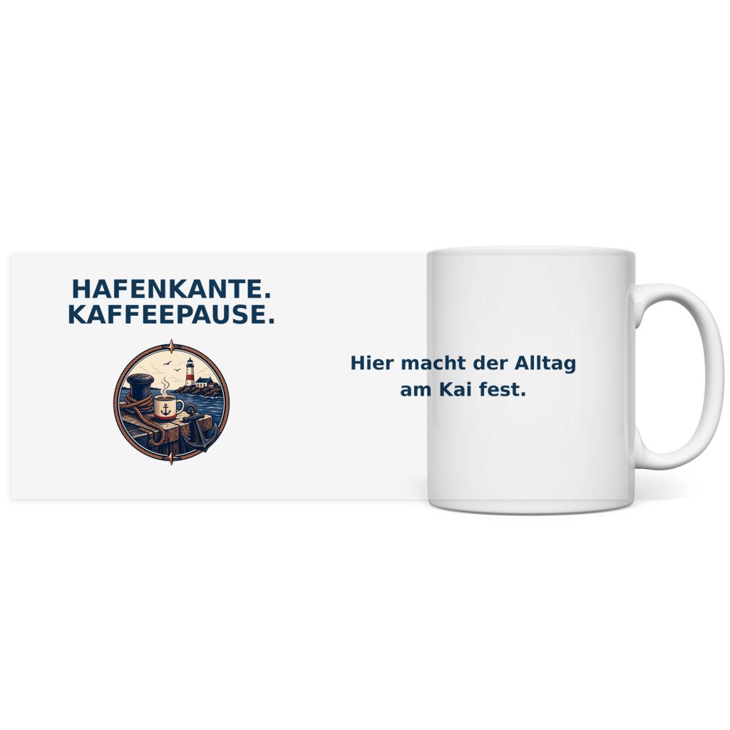 Panorama Tasse Hafenkante Kaffeepause Pano