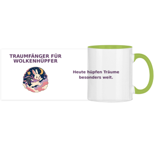 Panorama Tasse zweifarbig Traumfänger für Wolkenhüpfer Pano