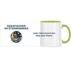 Panorama Tasse zweifarbig Keksfischer im Sternenmeer Pano