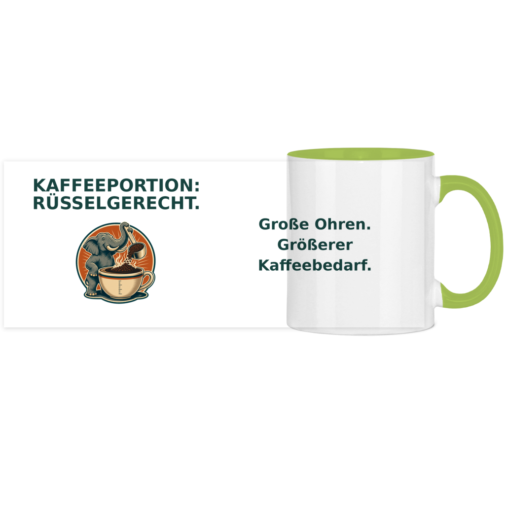 Panorama Tasse zweifarbig Kaffeportion Rüsselgerecht Pano