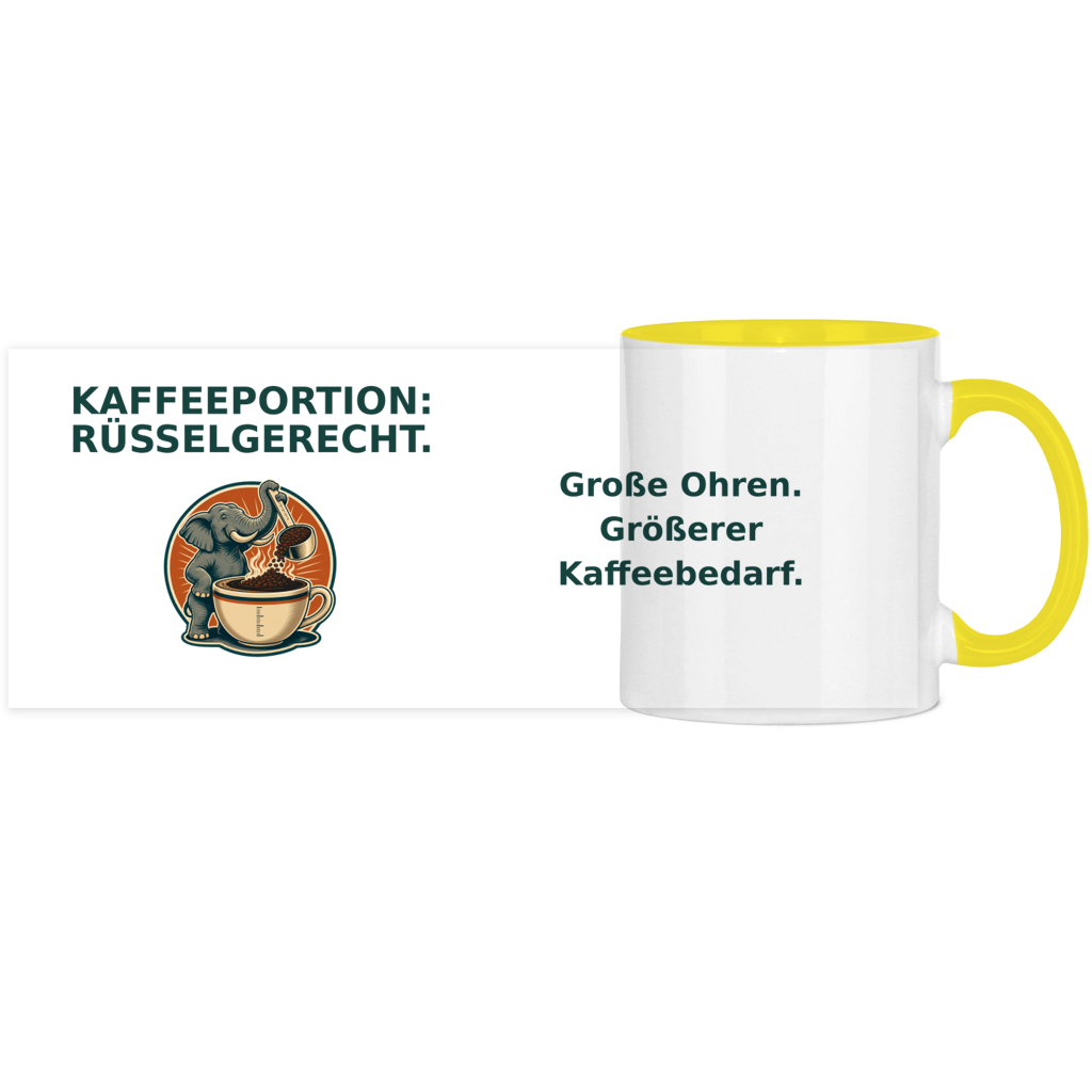 Panorama Tasse zweifarbig Kaffeportion Rüsselgerecht Pano – Bild 3