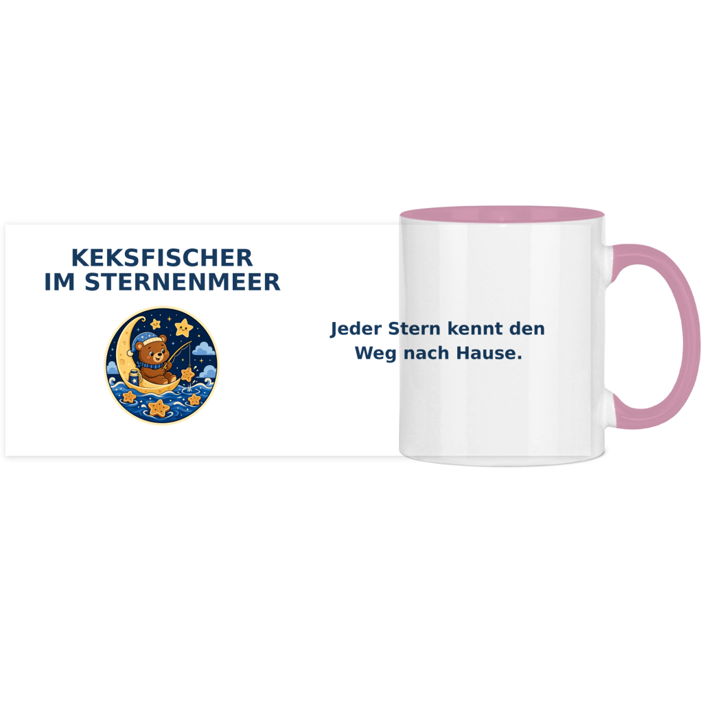 Panorama Tasse zweifarbig Keksfischer im Sternenmeer Pano – Bild 5