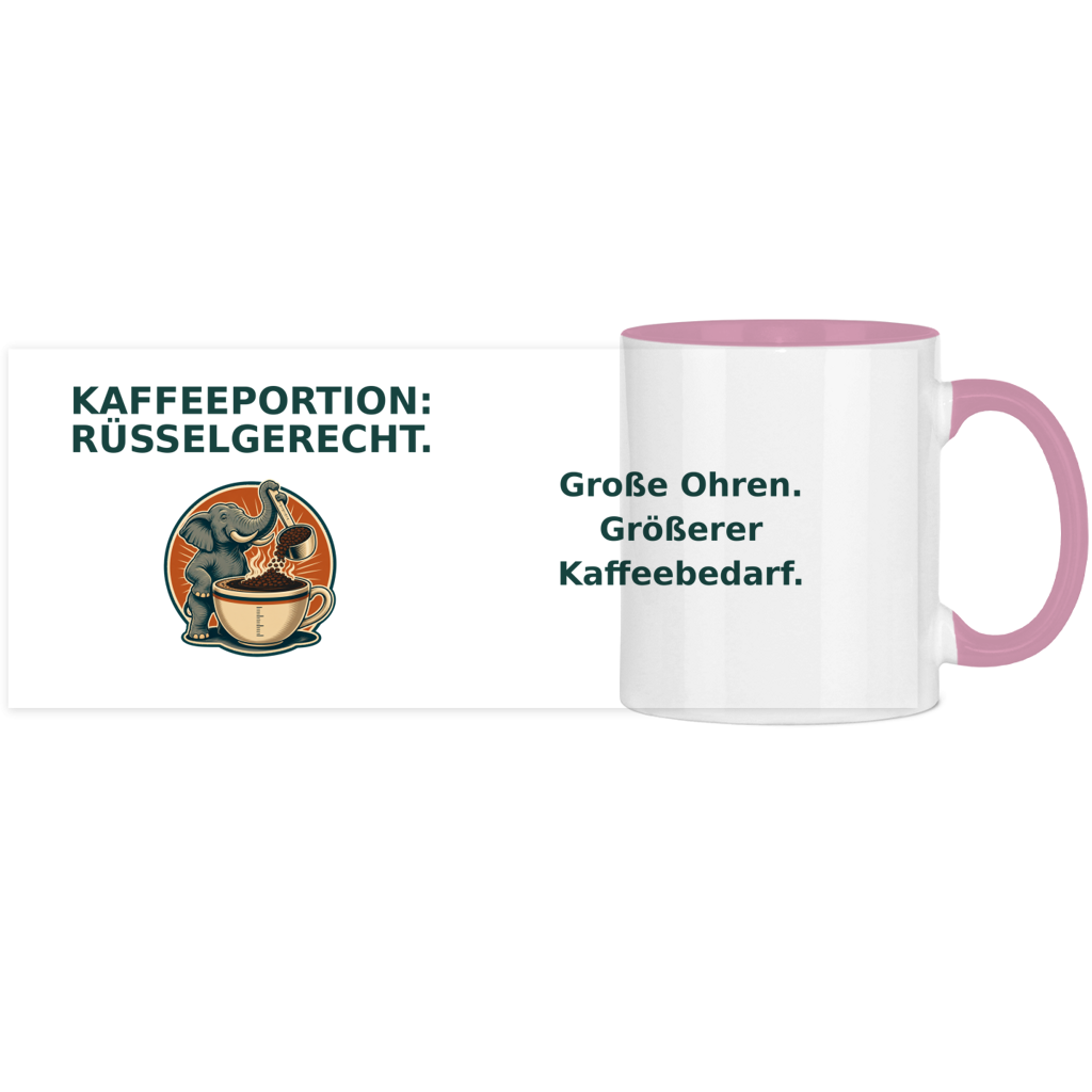 Panorama Tasse zweifarbig Kaffeportion Rüsselgerecht Pano – Bild 5