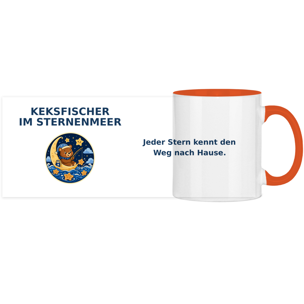 Panorama Tasse zweifarbig Keksfischer im Sternenmeer Pano – Bild 6