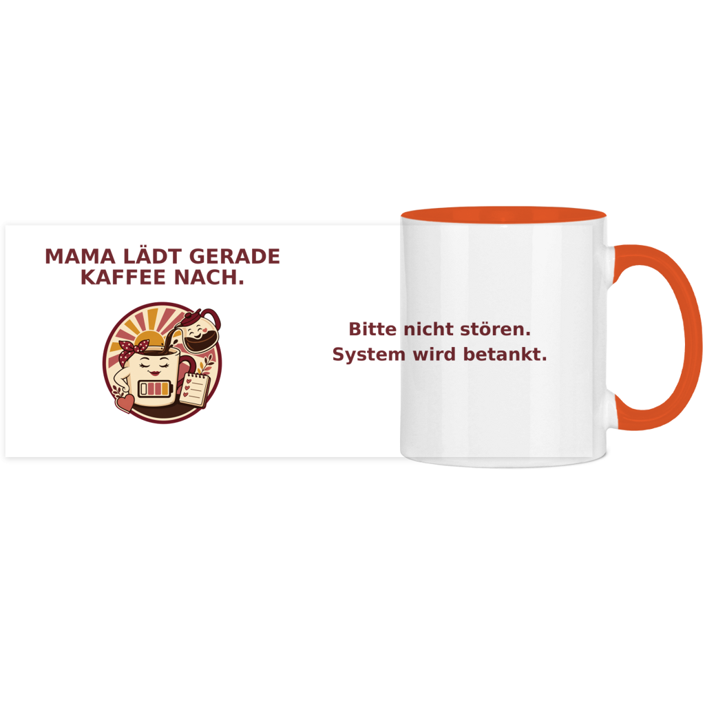 Panorama Tasse zweifarbig Mama lädt gerade Kaffee nach Pano – Bild 6