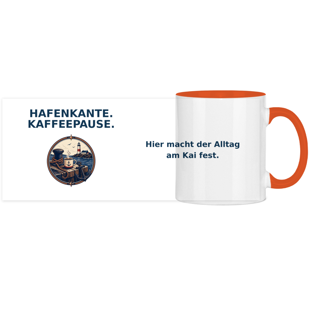 Panorama Tasse zweifarbig Hafenkante Kaffeepause Pano – Bild 6
