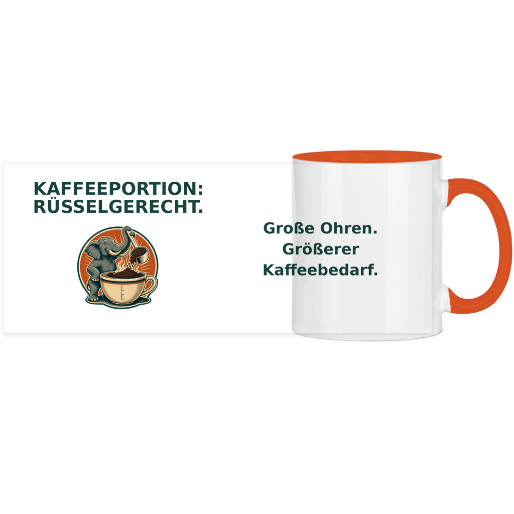 Panorama Tasse zweifarbig Kaffeportion Rüsselgerecht Pano – Bild 6