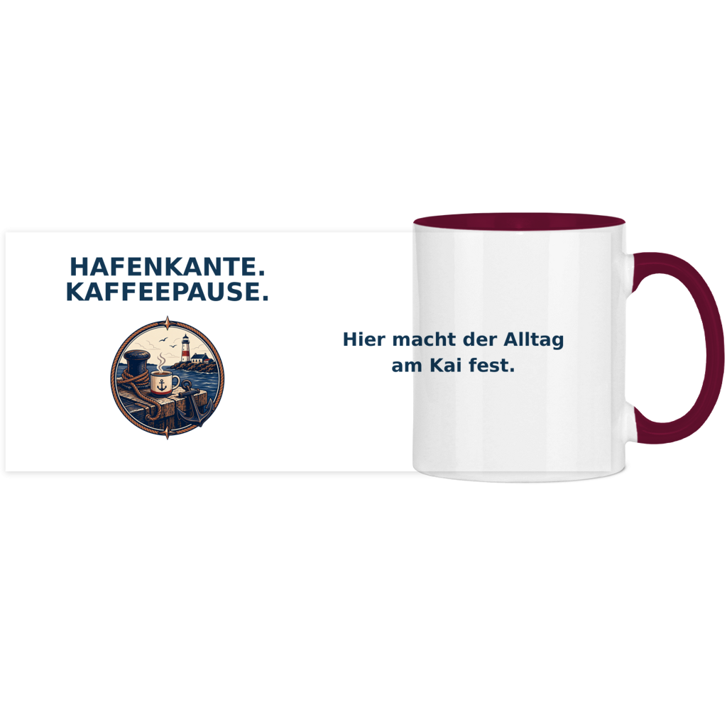 Panorama Tasse zweifarbig Hafenkante Kaffeepause Pano – Bild 7