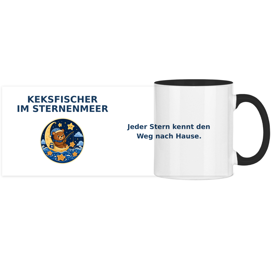 Panorama Tasse zweifarbig Keksfischer im Sternenmeer Pano – Bild 8
