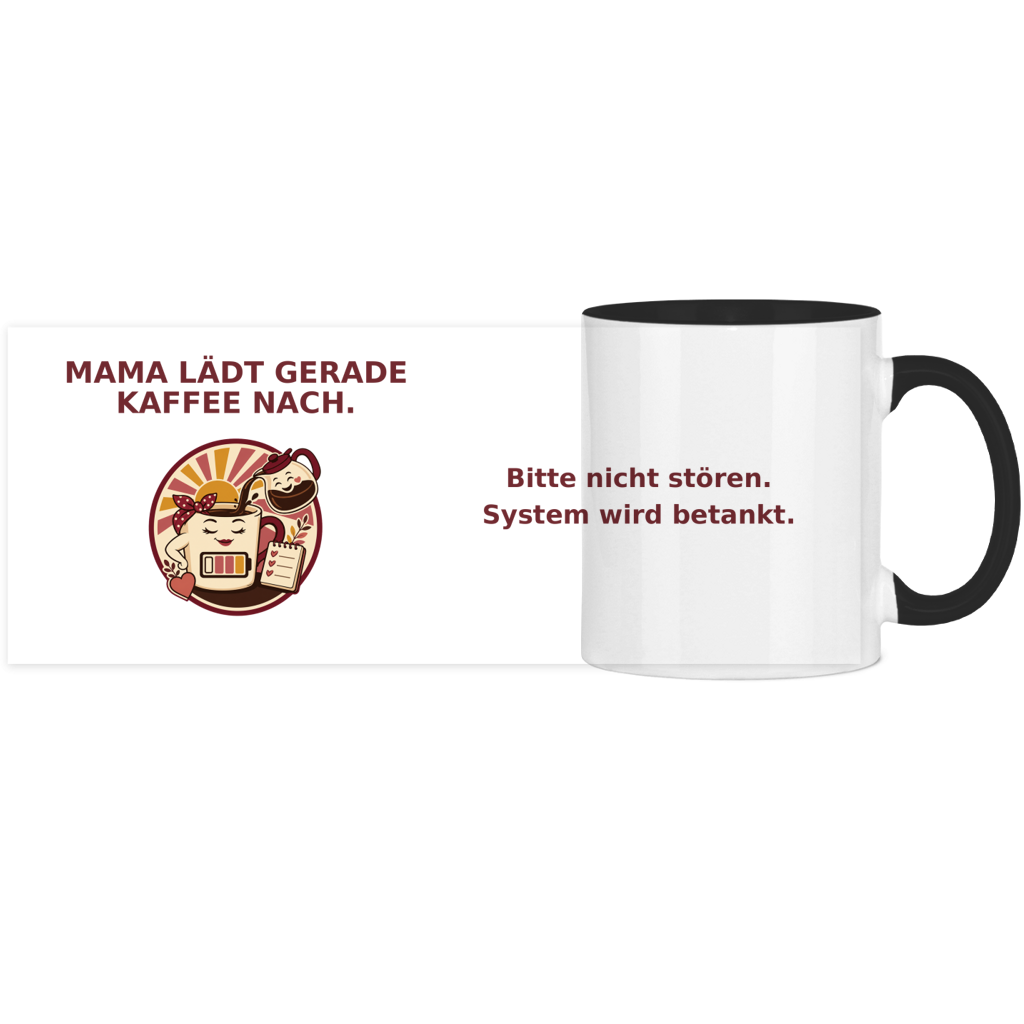 Panorama Tasse zweifarbig Mama lädt gerade Kaffee nach Pano – Bild 8