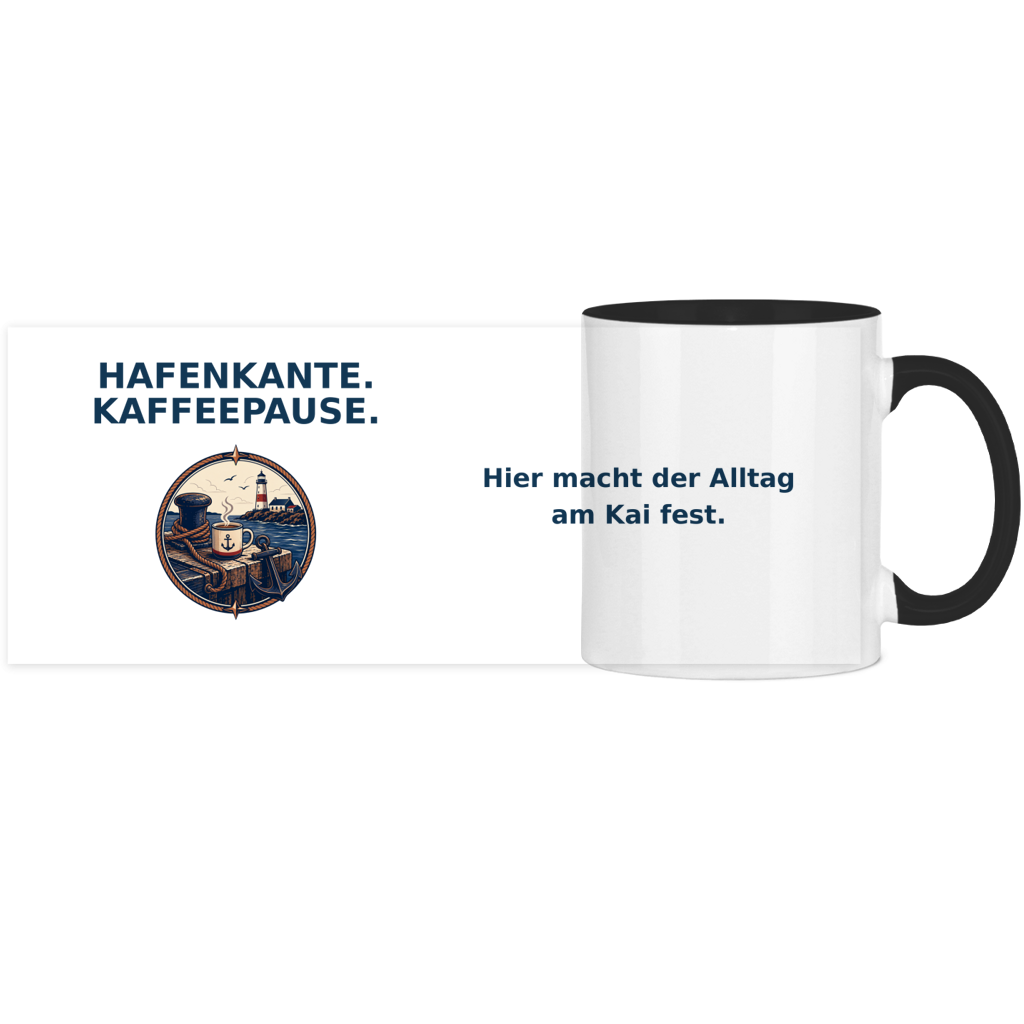 Panorama Tasse zweifarbig Hafenkante Kaffeepause Pano – Bild 8