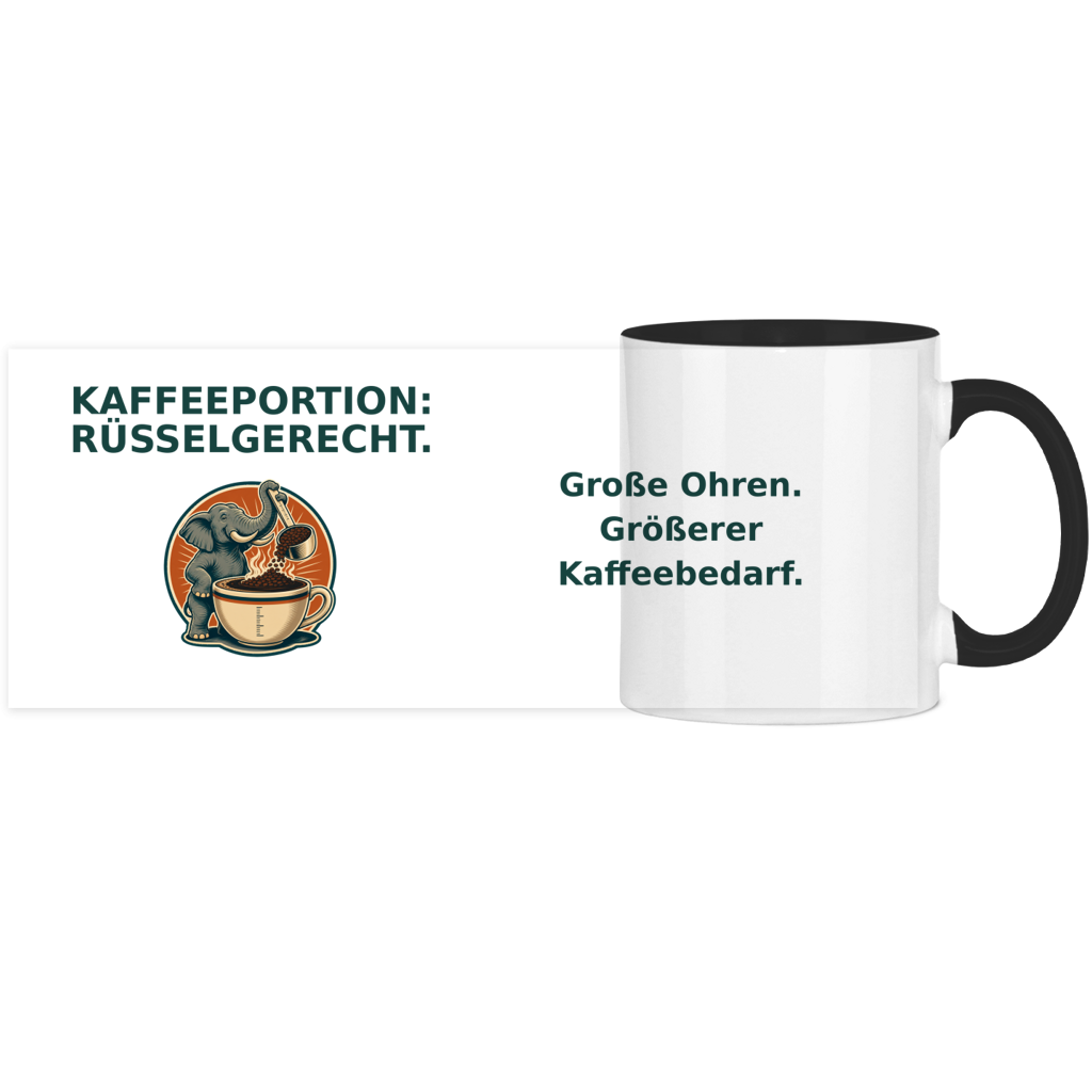 Panorama Tasse zweifarbig Kaffeportion Rüsselgerecht Pano – Bild 8