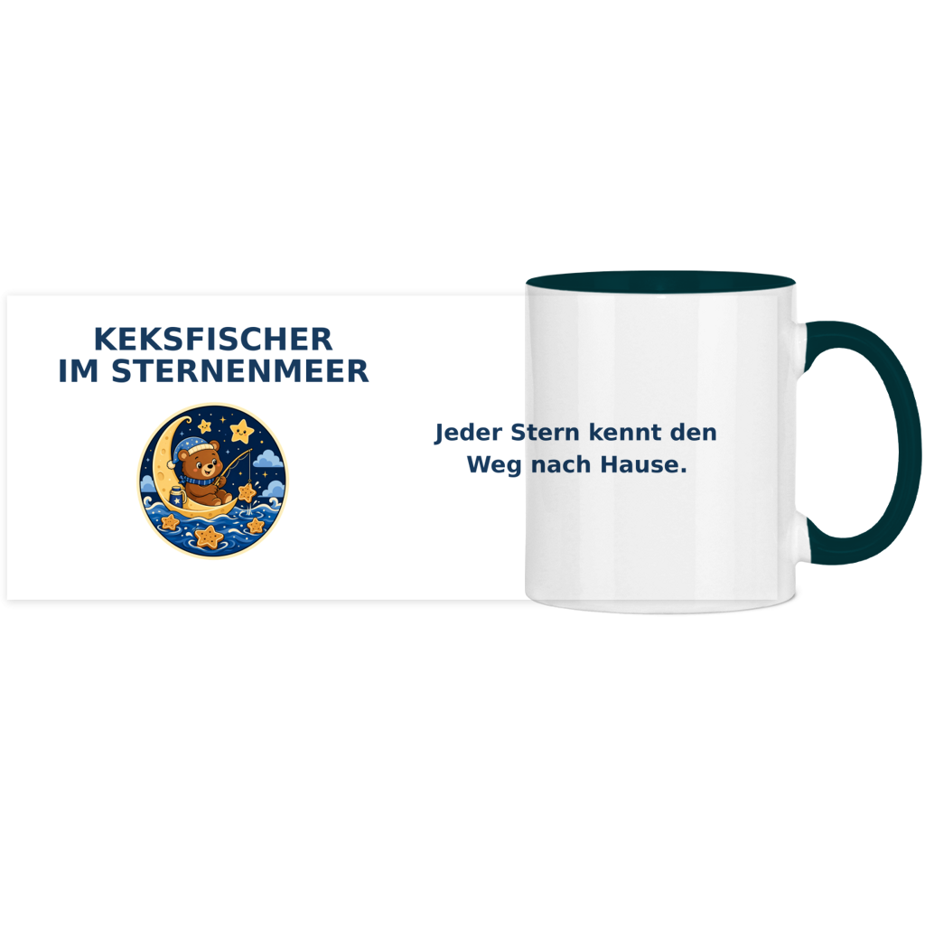 Panorama Tasse zweifarbig Keksfischer im Sternenmeer Pano – Bild 9