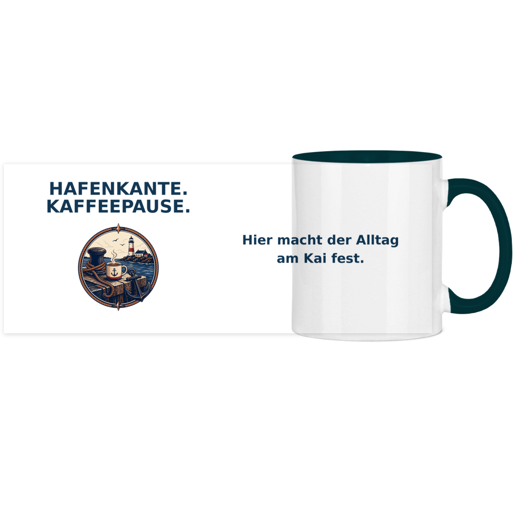 Panorama Tasse zweifarbig Hafenkante Kaffeepause Pano – Bild 9
