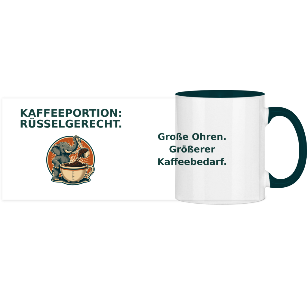 Panorama Tasse zweifarbig Kaffeportion Rüsselgerecht Pano – Bild 9