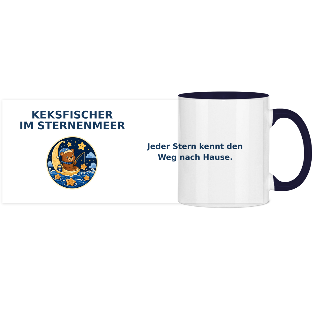 Panorama Tasse zweifarbig Keksfischer im Sternenmeer Pano – Bild 10