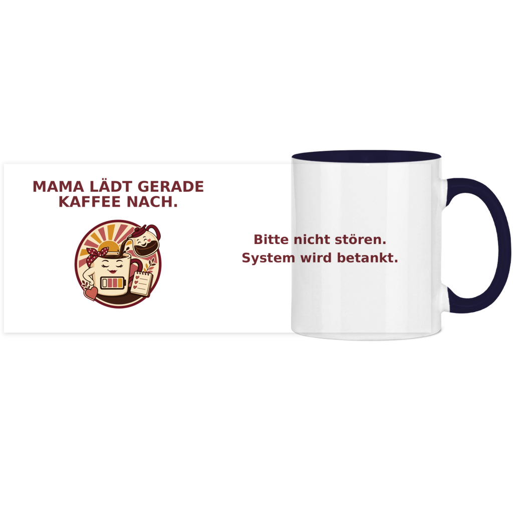 Panorama Tasse zweifarbig Mama lädt gerade Kaffee nach Pano – Bild 10