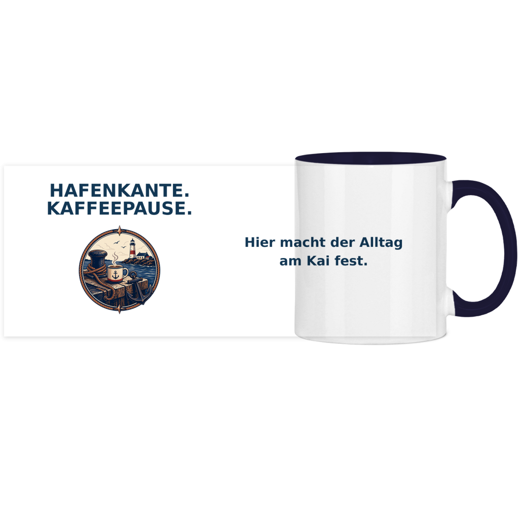 Panorama Tasse zweifarbig Hafenkante Kaffeepause Pano – Bild 10