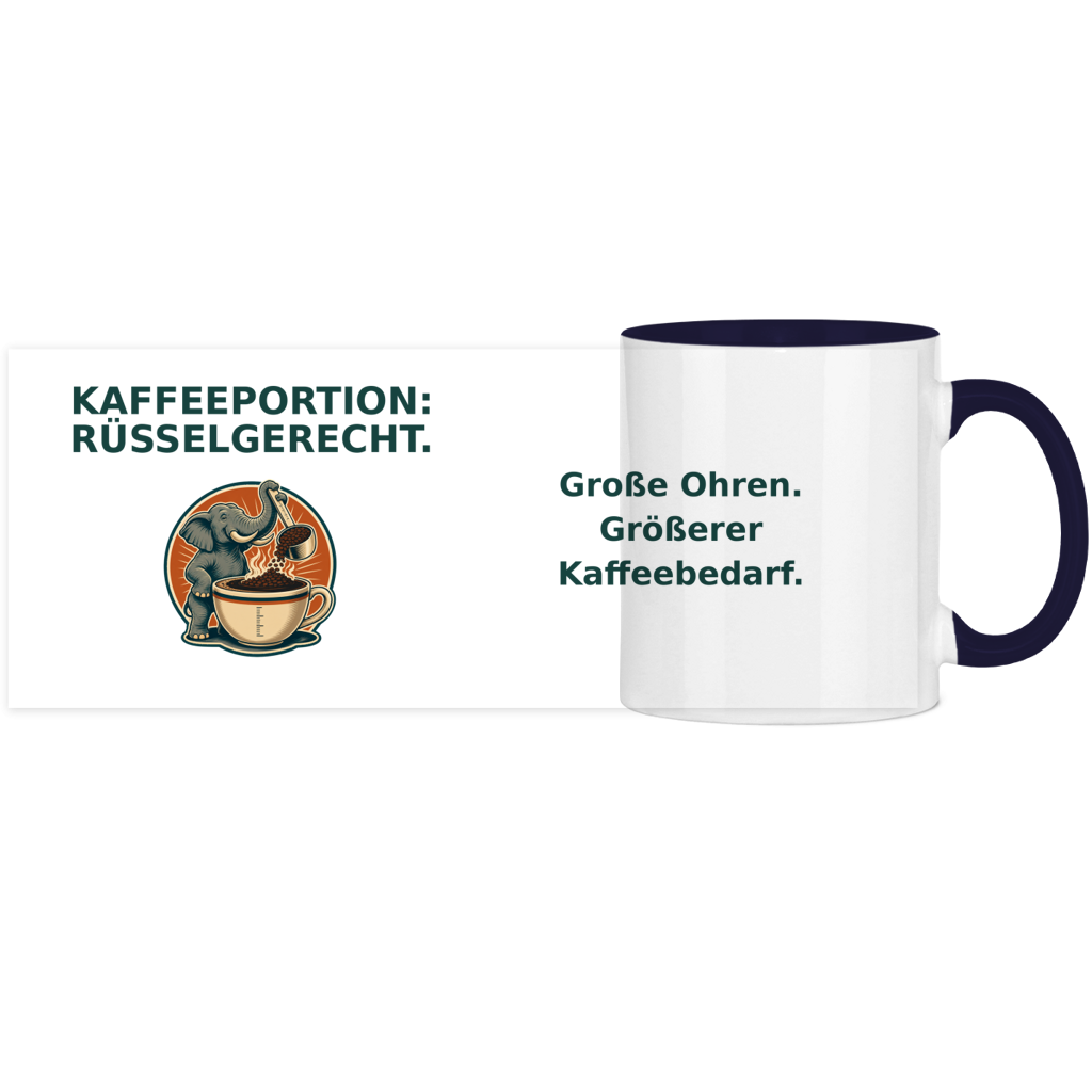 Panorama Tasse zweifarbig Kaffeportion Rüsselgerecht Pano – Bild 10