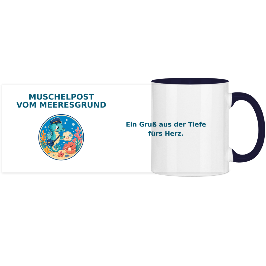 Panorama Tasse zweifarbig Muschelpost vom Meeresgrund Pano – Bild 10