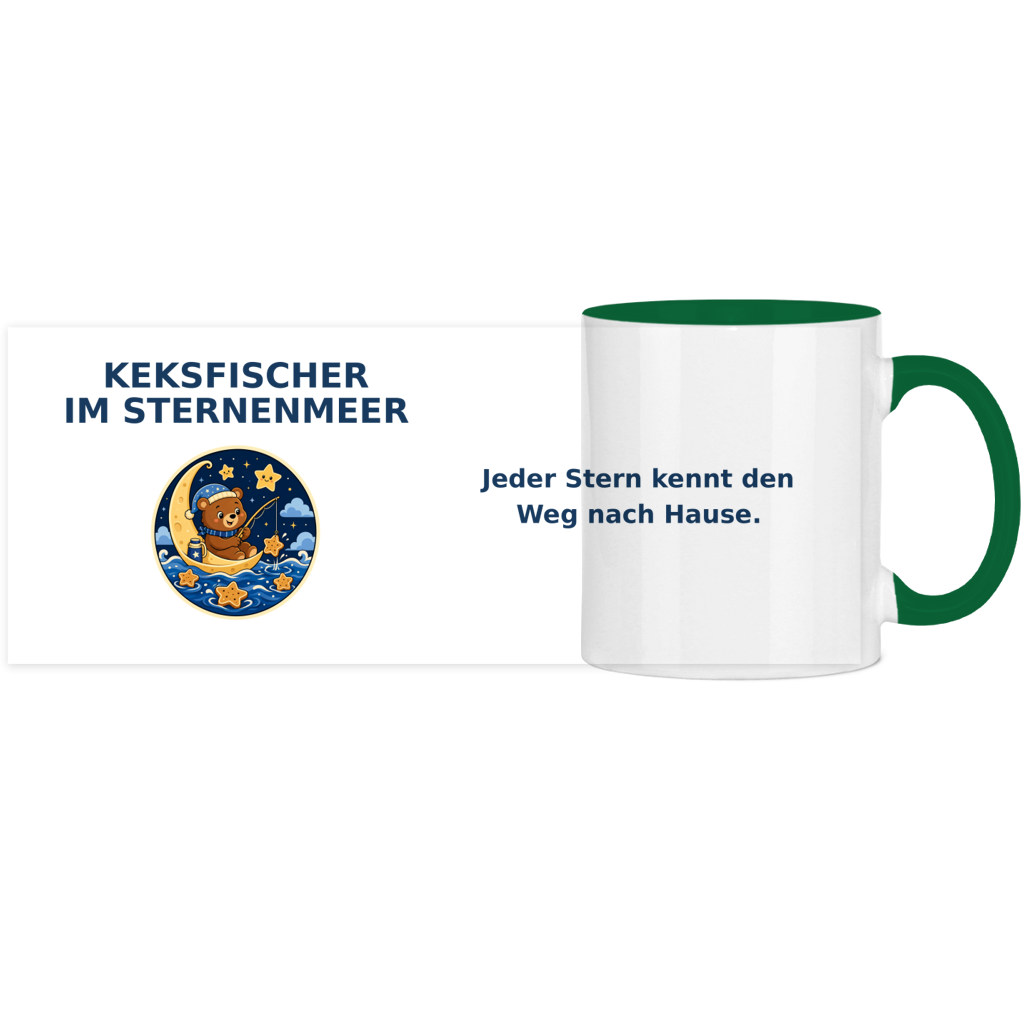 Panorama Tasse zweifarbig Keksfischer im Sternenmeer Pano – Bild 11