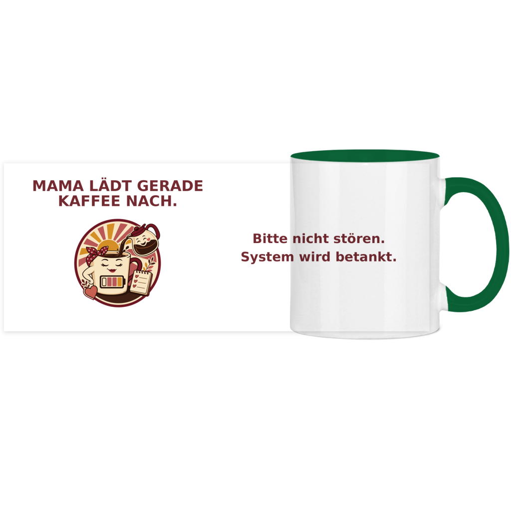 Panorama Tasse zweifarbig Mama lädt gerade Kaffee nach Pano – Bild 11