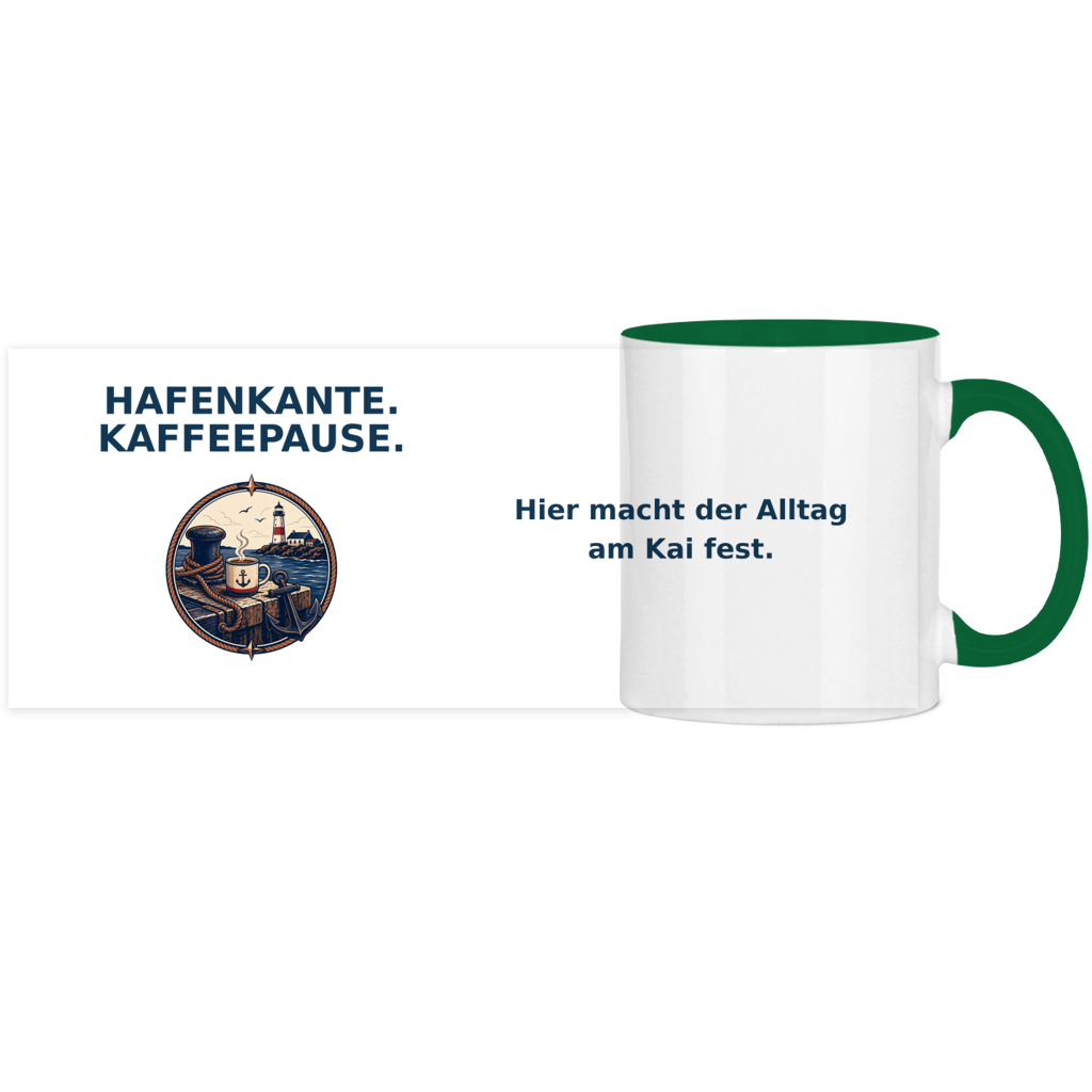 Panorama Tasse zweifarbig Hafenkante Kaffeepause Pano – Bild 11