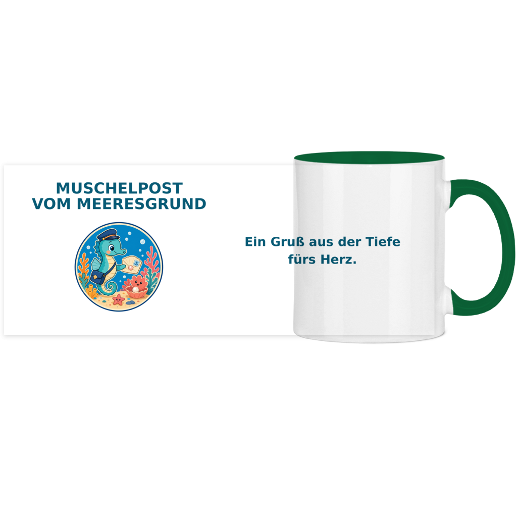 Panorama Tasse zweifarbig Muschelpost vom Meeresgrund Pano – Bild 11