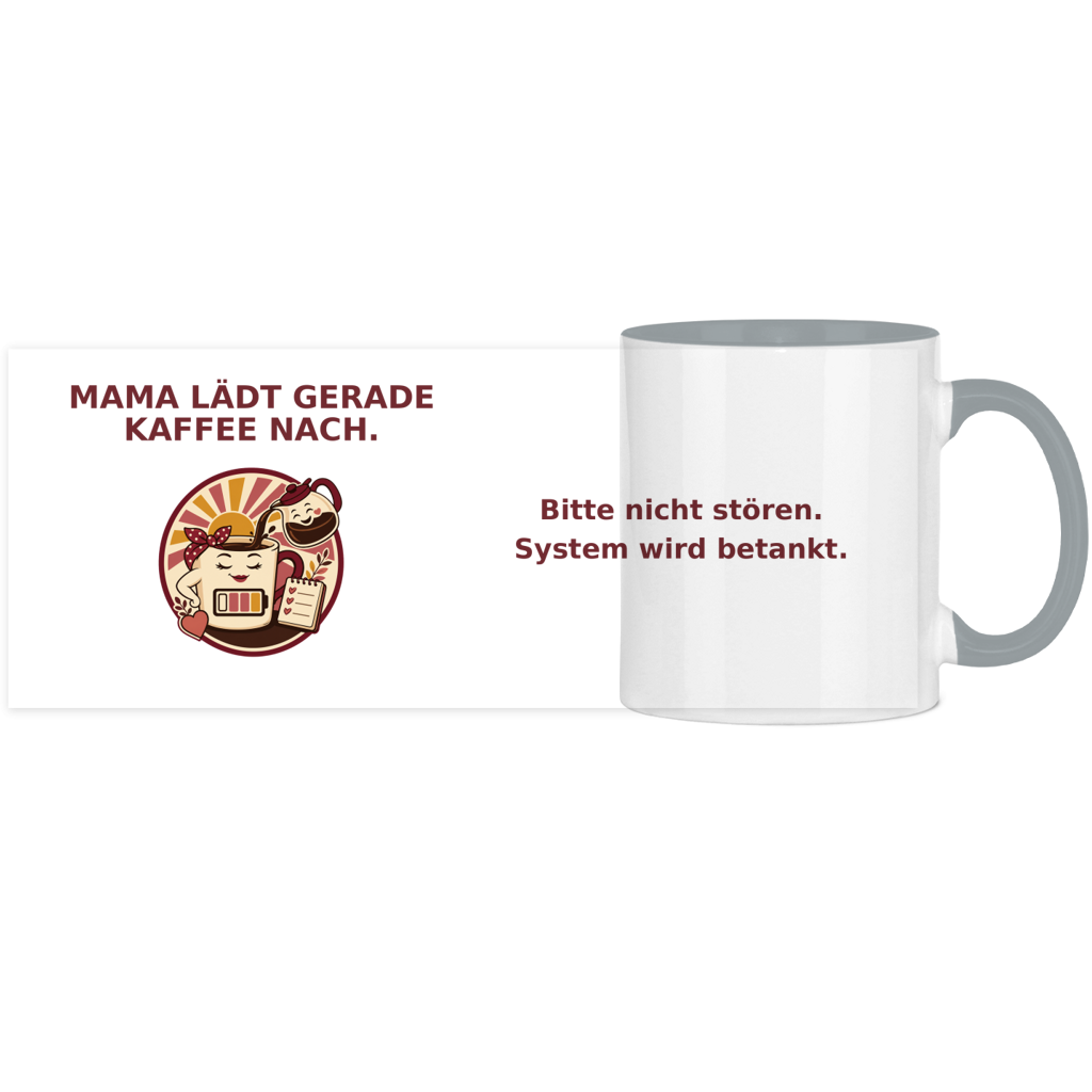 Panorama Tasse zweifarbig Mama lädt gerade Kaffee nach Pano – Bild 12