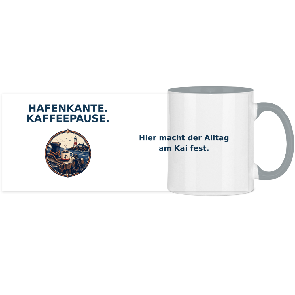 Panorama Tasse zweifarbig Hafenkante Kaffeepause Pano – Bild 12